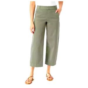Gloria Vanderbilt Women's Wide Leg Cropped Pants, Green, 12